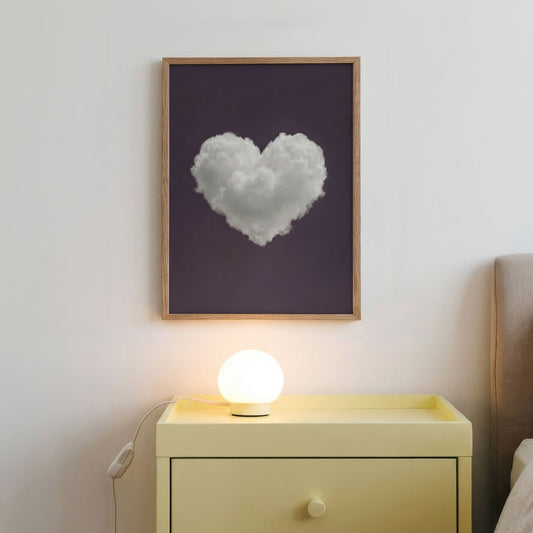 Heart Cloud · Purple, Vertical, Framed Art