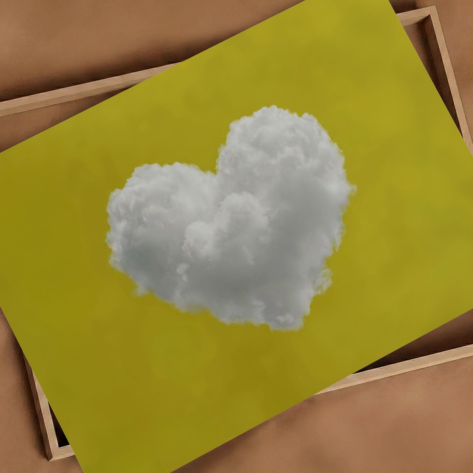 Heart Cloud · Yellow, Horizontal, Art Print
