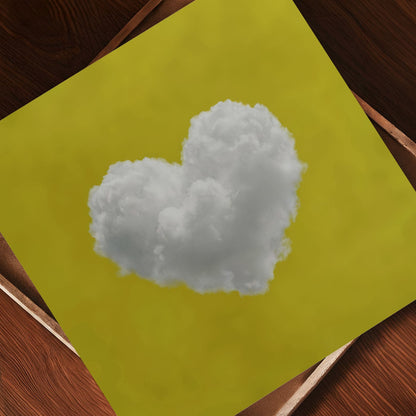 Heart Cloud · Yellow, Square, Art Print