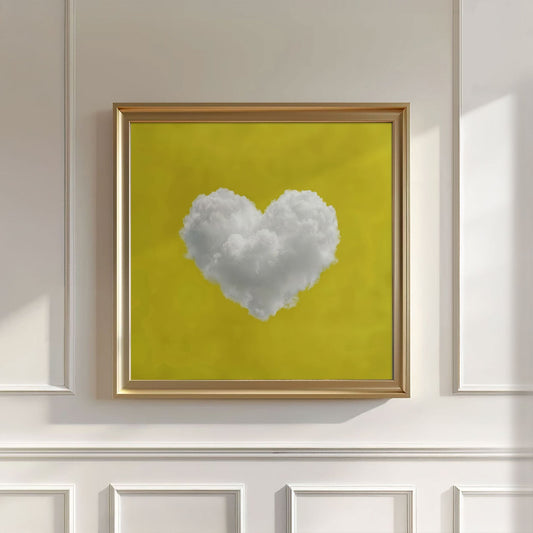 Heart Cloud · Yellow, Square, Wall Art