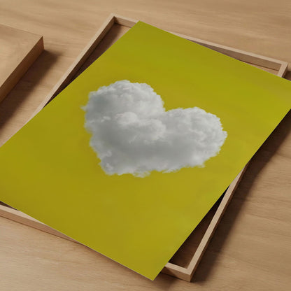 Heart Cloud · Yellow, Vertical, Art Print