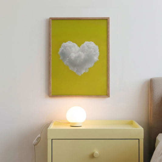 Heart Cloud · Yellow, Vertical, Framed Art