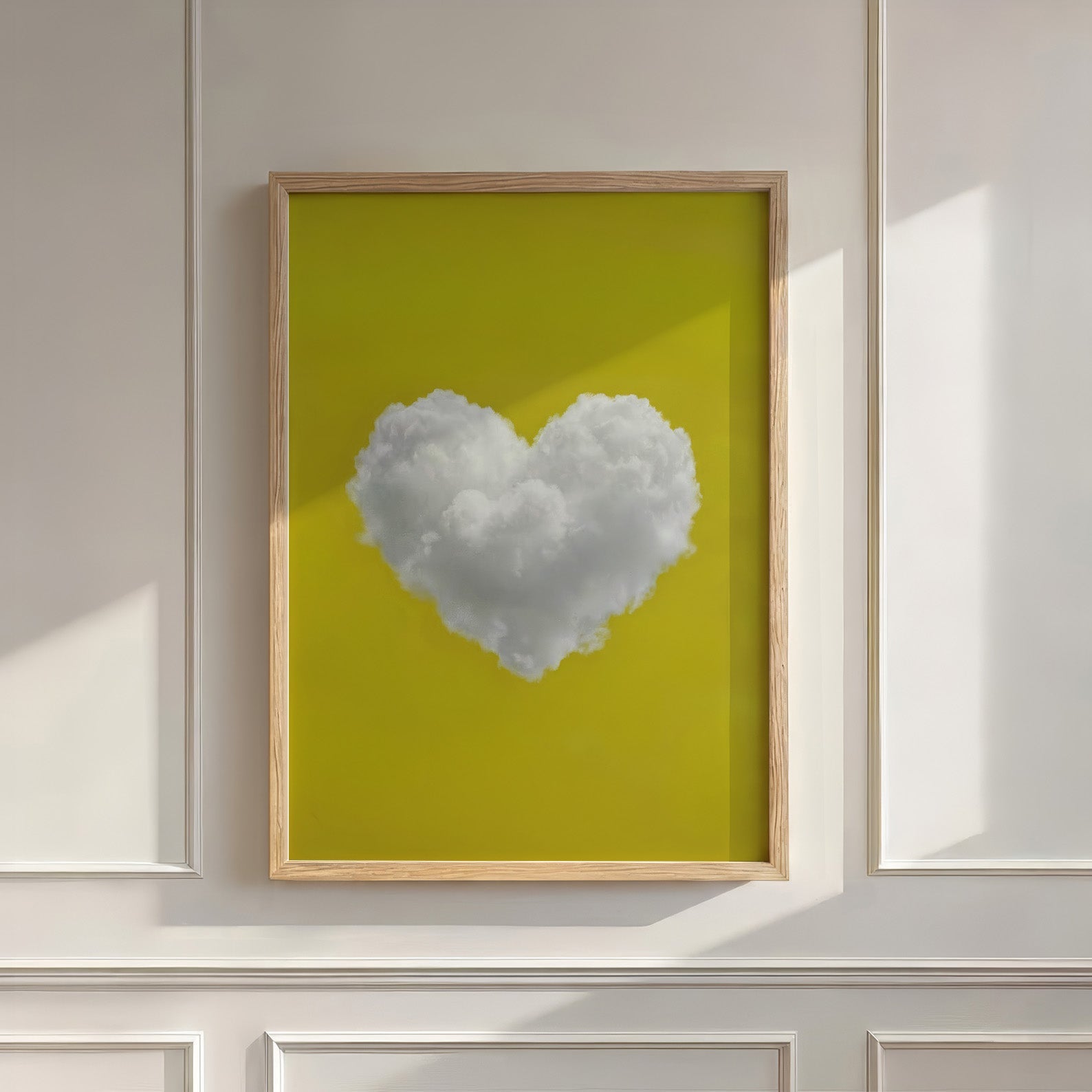 Heart Cloud · Yellow, Vertical, Wall Art