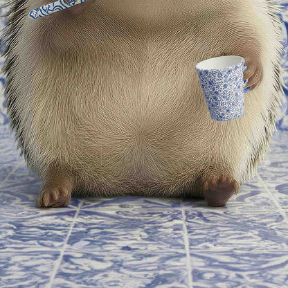 High Resolution Art Texture Of Hedgehog Morning Routine