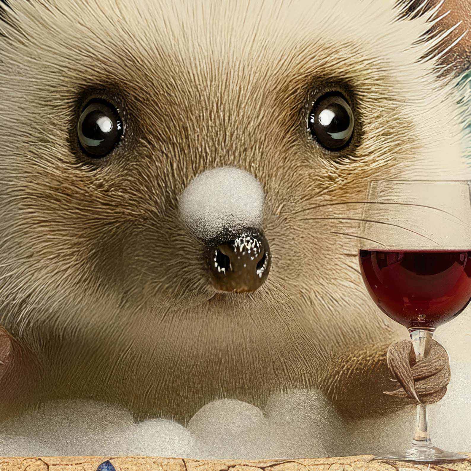 Extreme Close Up Detail Of Hedgehog In Bathtub