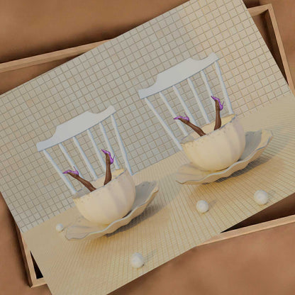 Latte Duet, Horizontal, Art Print