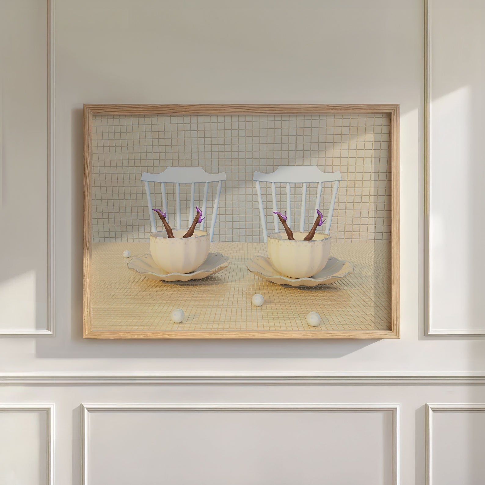 Latte Duet, Horizontal, Wall Art