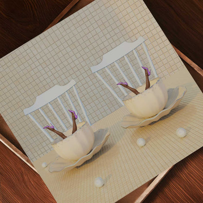 Latte Duet, Square, Art Print