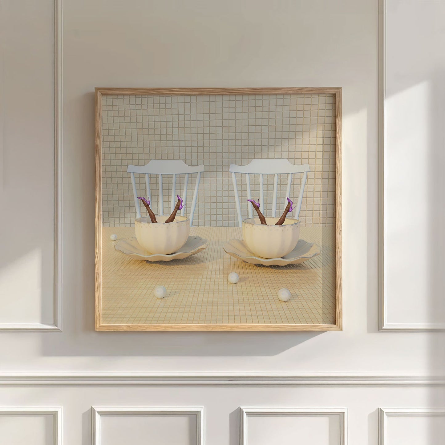 Latte Duet, Square, Wall Art