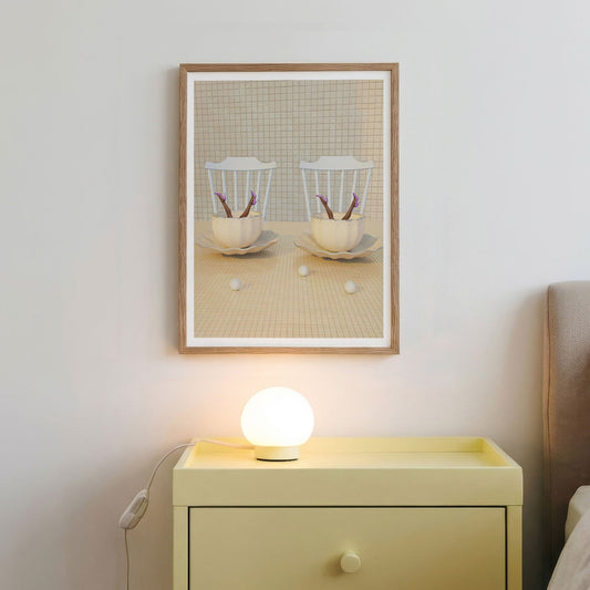 Latte Duet, Vertical, Framed Art