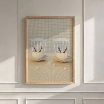 Latte Duet, Vertical, Wall Art