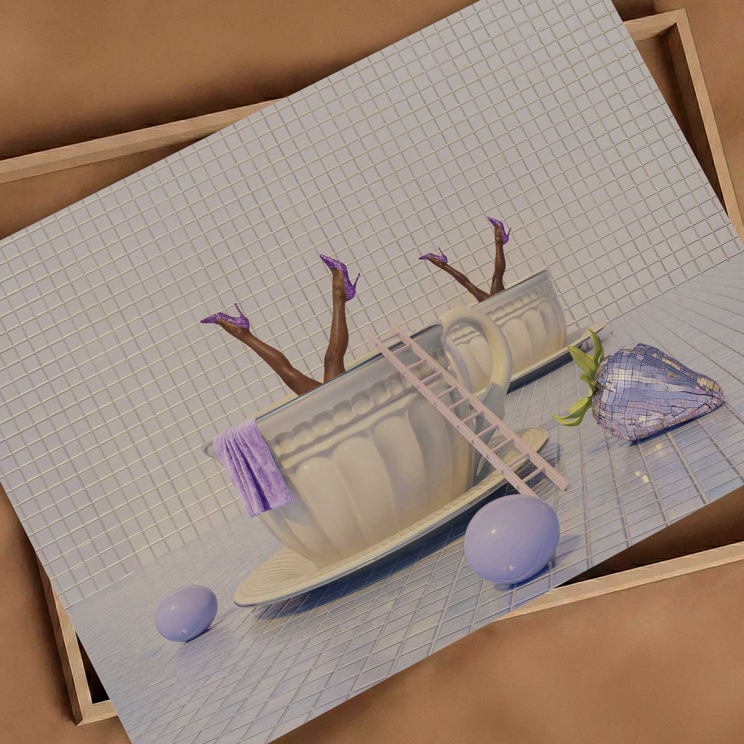 Lavender Earl · Grey, Horizontal, Art Print