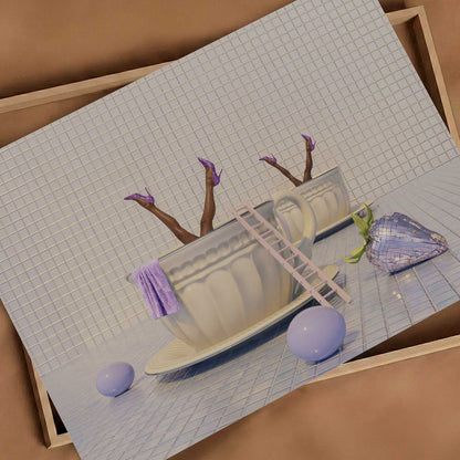 Lavender Earl · Grey, Horizontal, Art Print