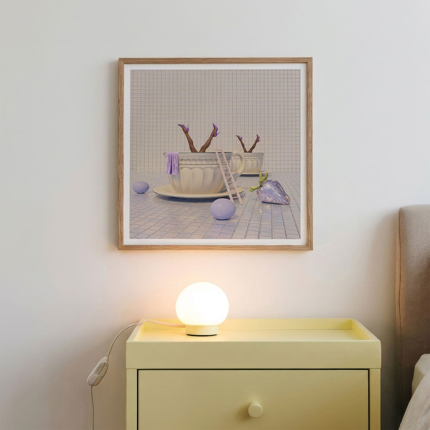 Lavender Earl · Grey, Square, Framed Art