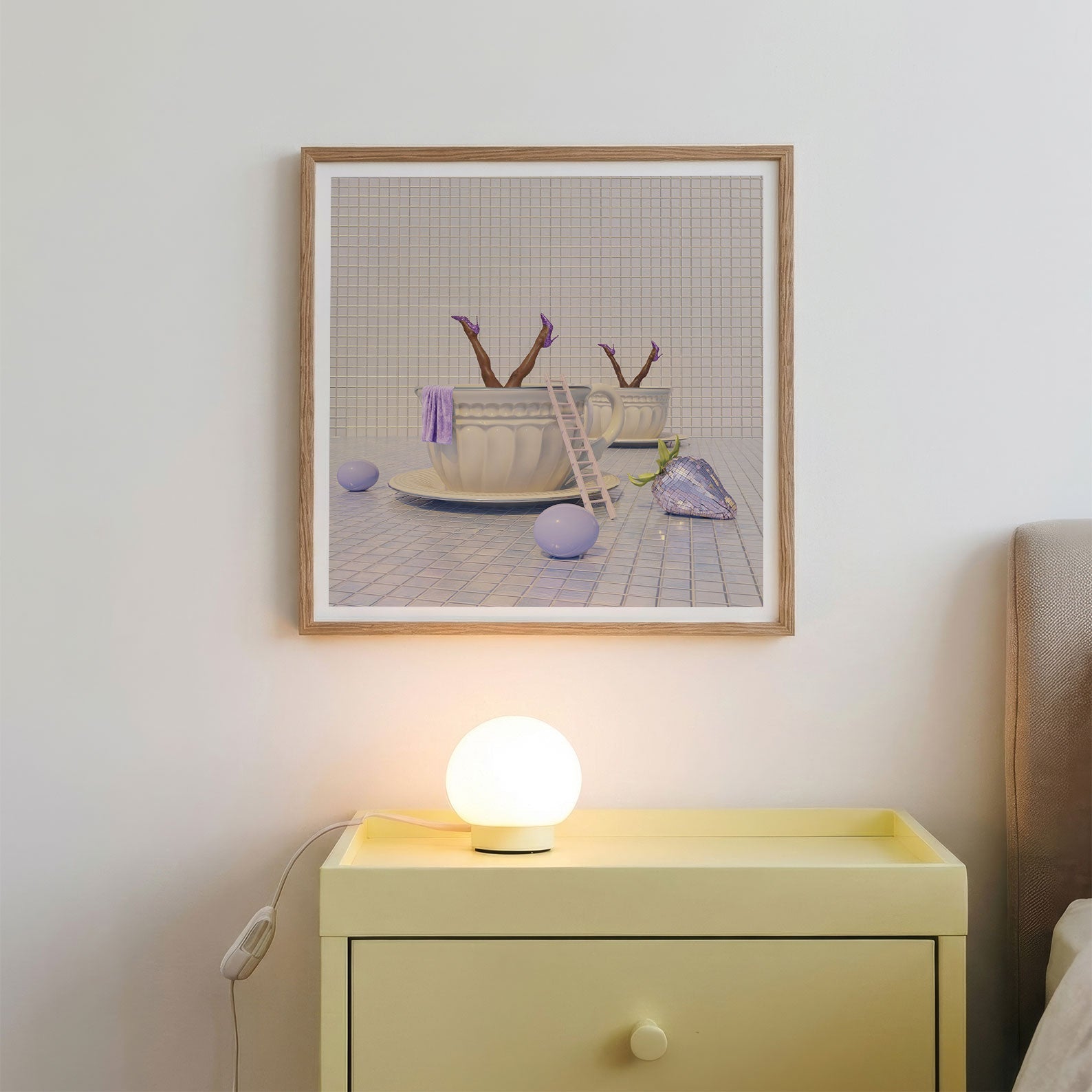 Lavender Earl · Grey, Square, Framed Art