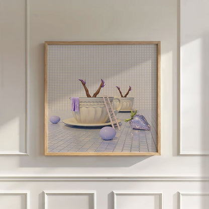 Lavender Earl · Grey, Square, Wall Art