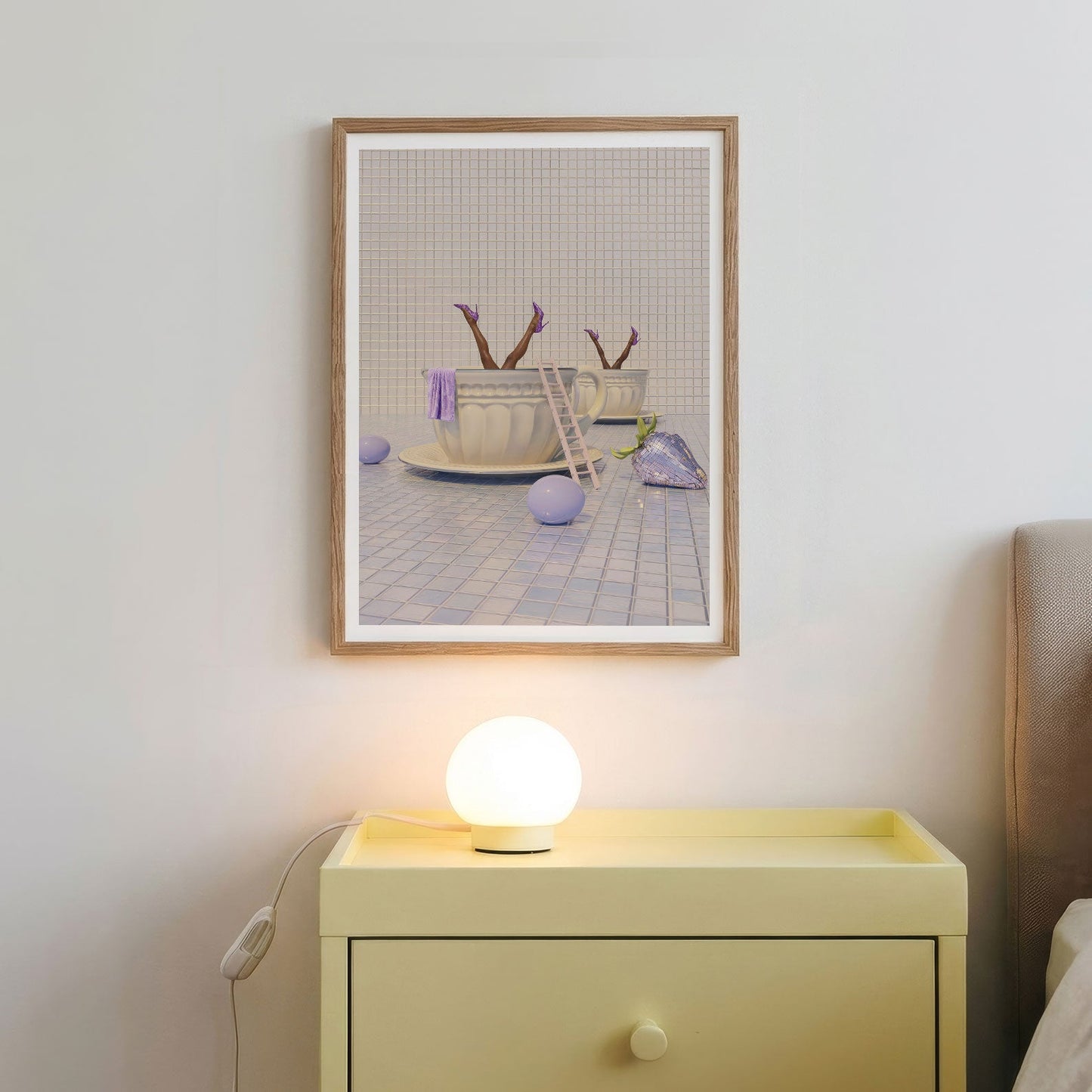 Lavender Earl · Grey, Vertical, Framed Art
