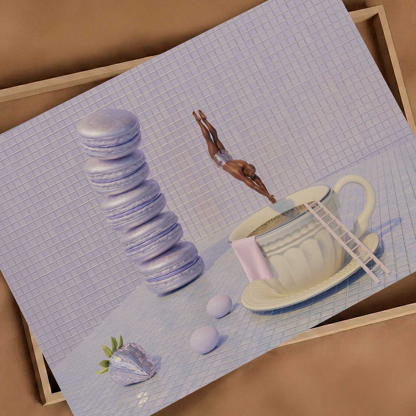 Lavender High Dive, Horizontal, Art Print