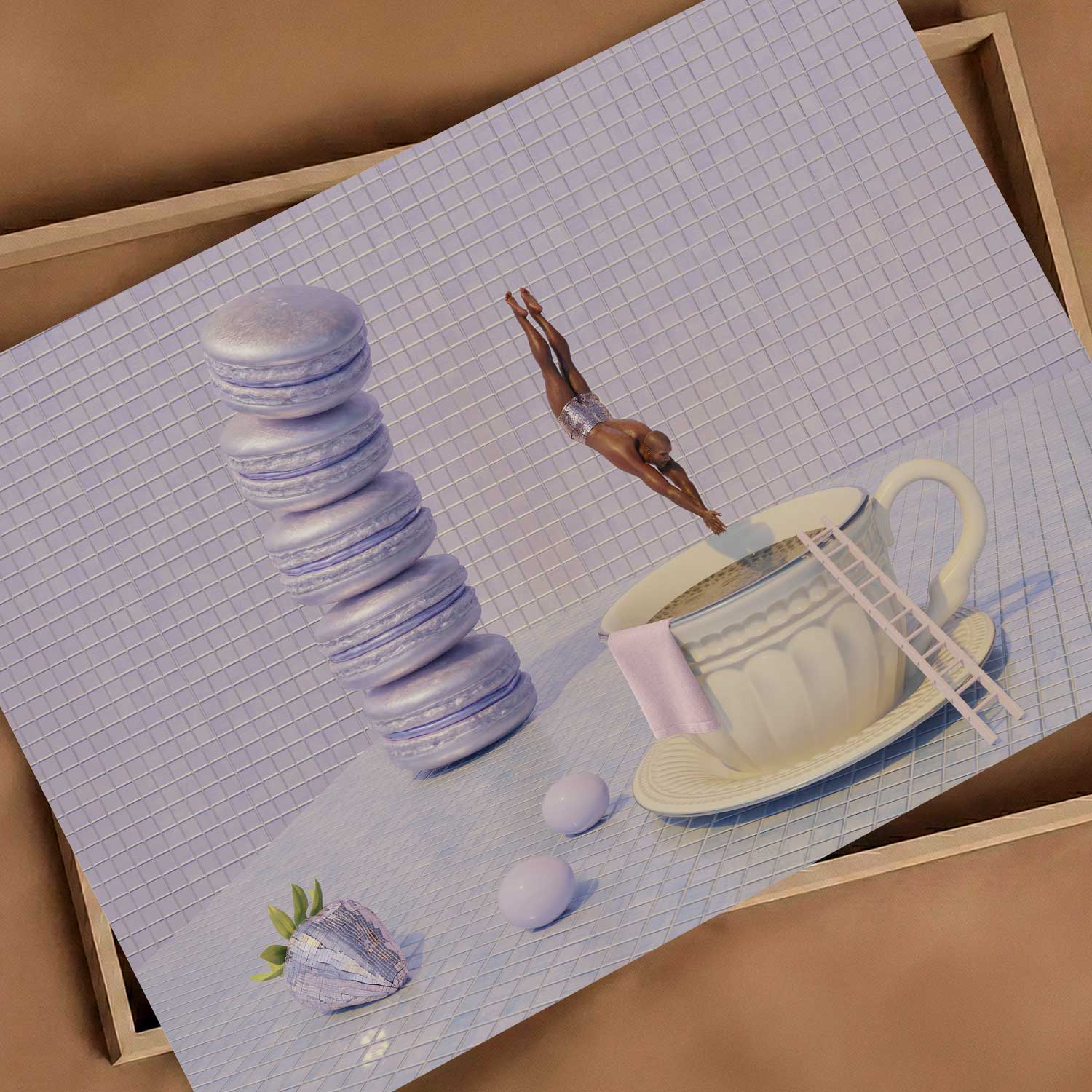 Lavender High Dive, Horizontal, Art Print