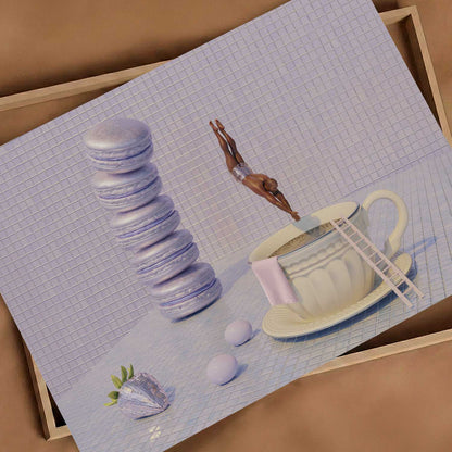 Lavender High Dive, Horizontal, Art Print