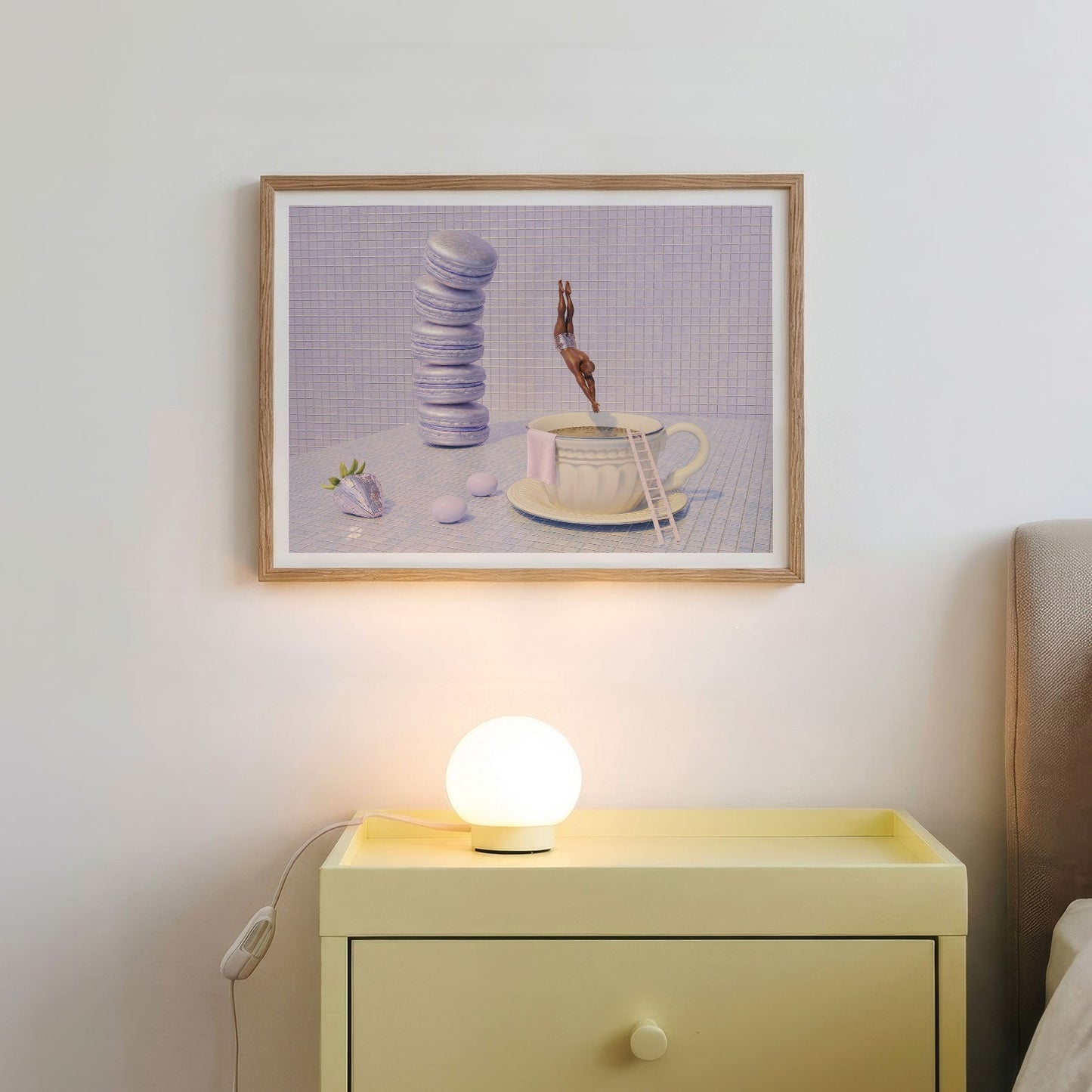 Lavender High Dive, Horizontal, Framed Art