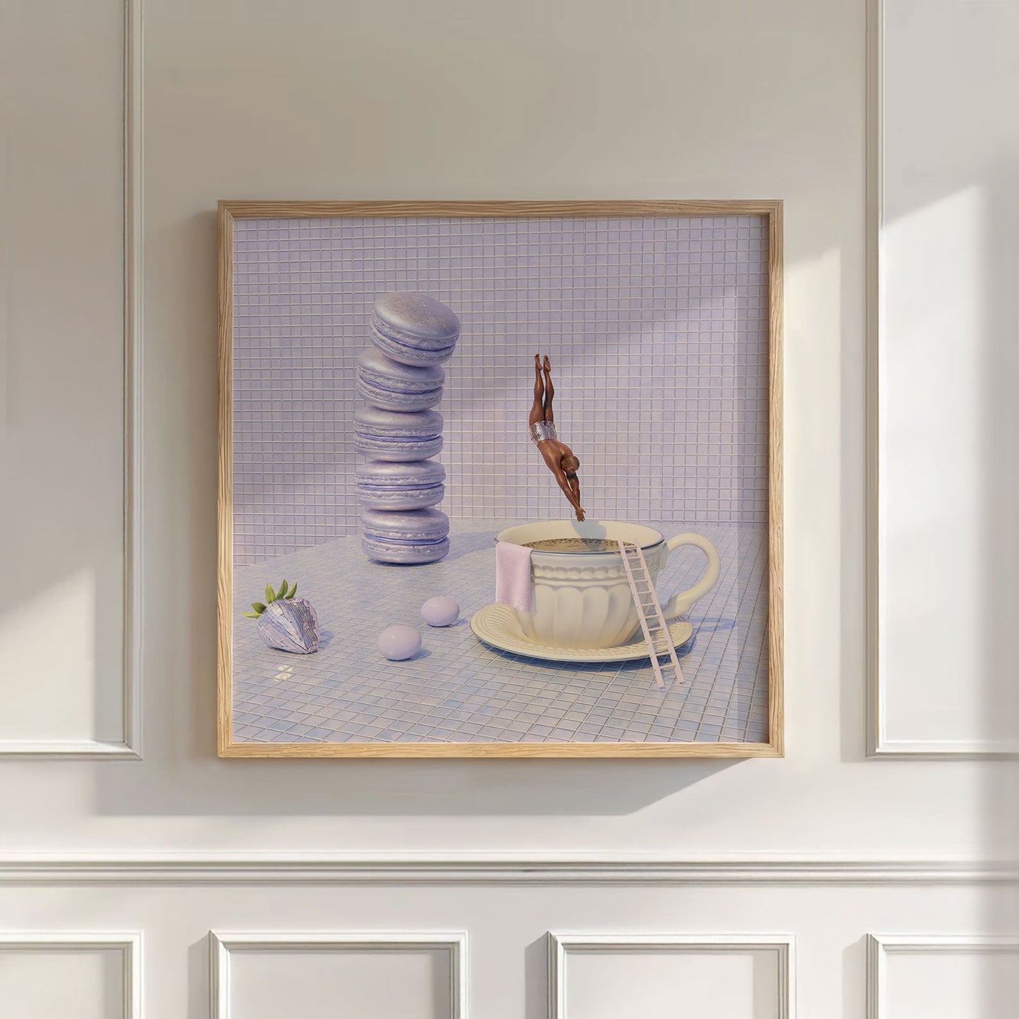 Lavender High Dive, Square, Wall Art