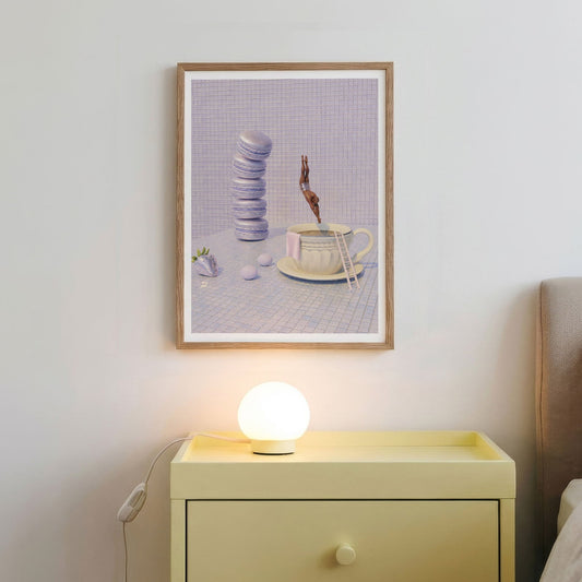 Lavender High Dive, Vertical, Framed Art