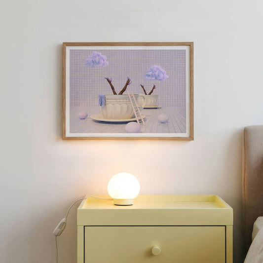 Lavender Tea Time, Horizontal, Framed Art