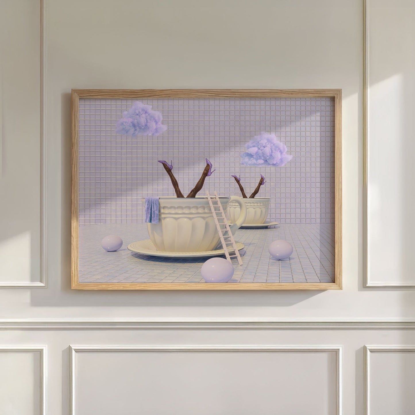 Lavender Tea Time, Horizontal, Wall Art