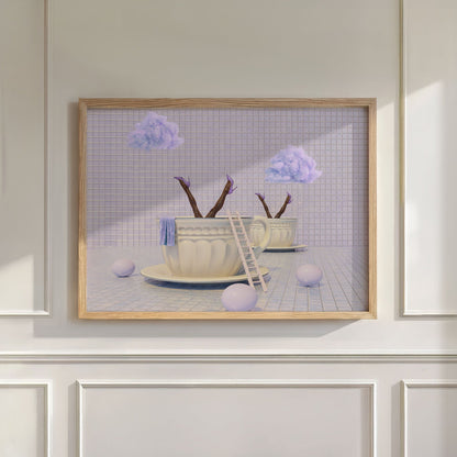 Lavender Tea Time, Horizontal, Wall Art