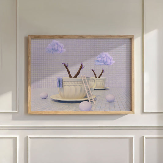 Lavender Tea Time, Horizontal, Wall Art