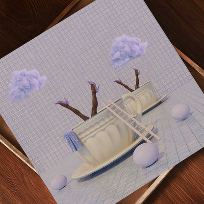 Lavender Tea Time, Square, Art Print
