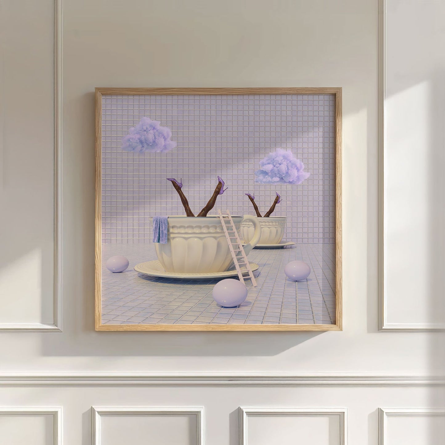 Lavender Tea Time, Square, Wall Art