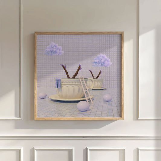 Lavender Tea Time, Square, Wall Art