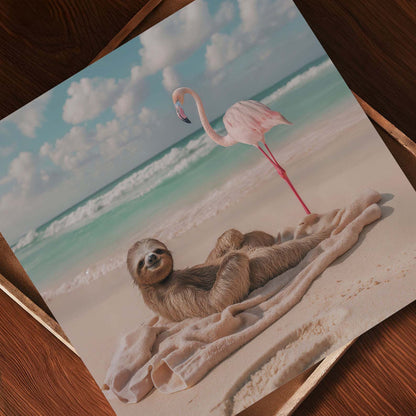 Lazy Beach Day, Square, Art Print