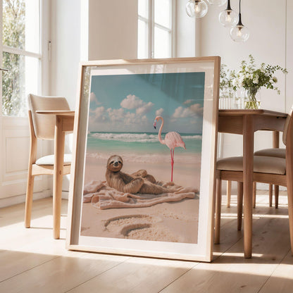 Lazy Beach Day, Vertical, Framed Art