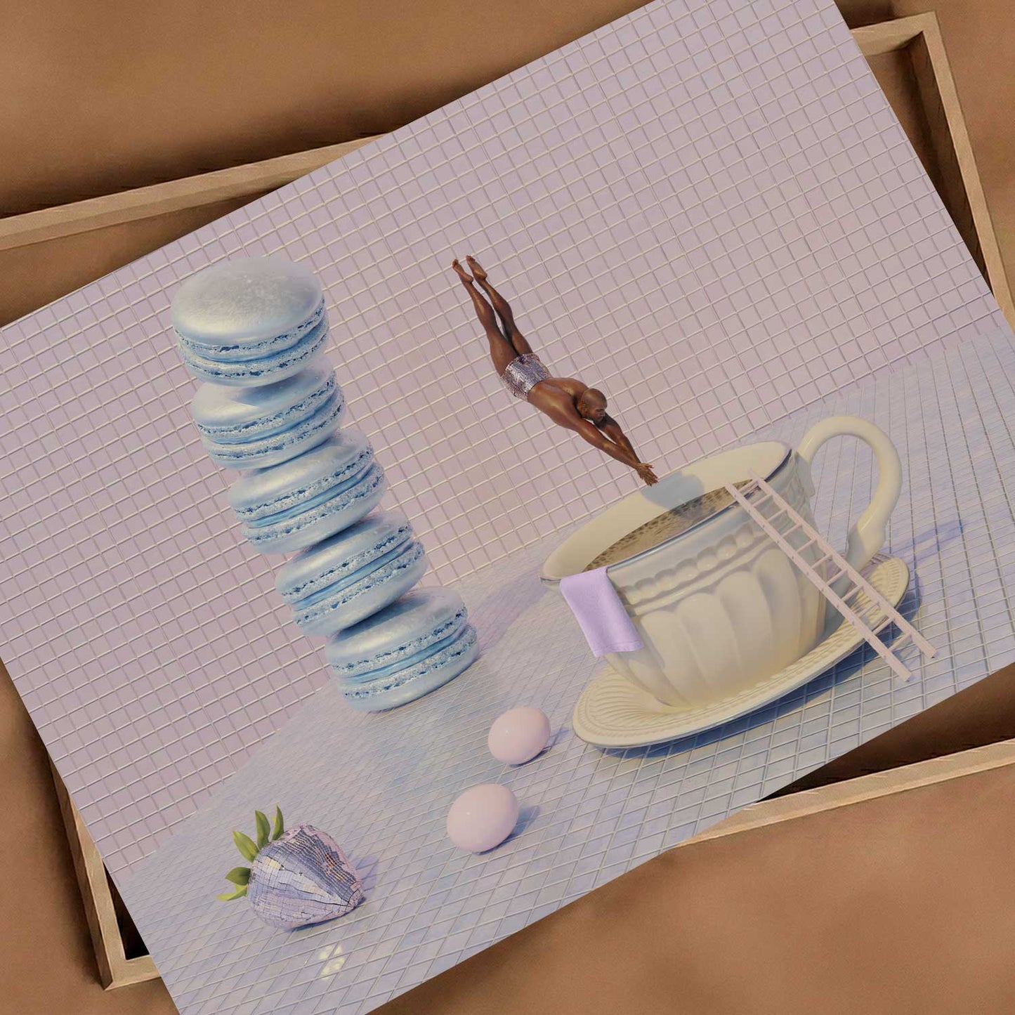 Macaron High Dive, Horizontal, Art Print