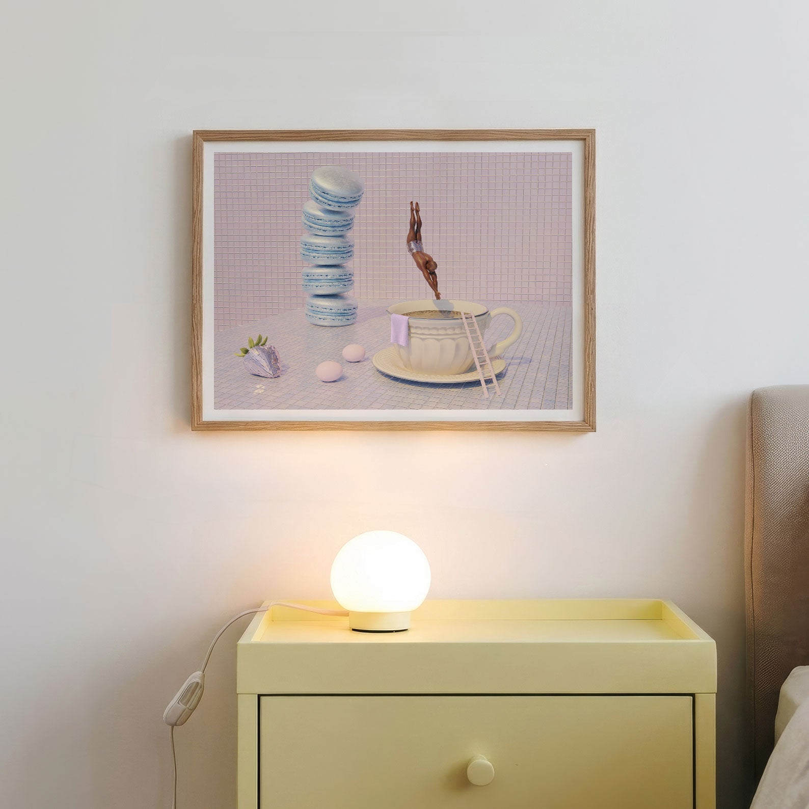 Macaron High Dive, Horizontal, Framed Art