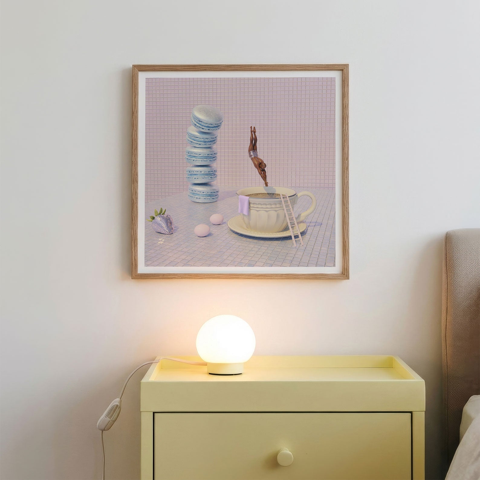 Macaron High Dive, Square, Framed Art