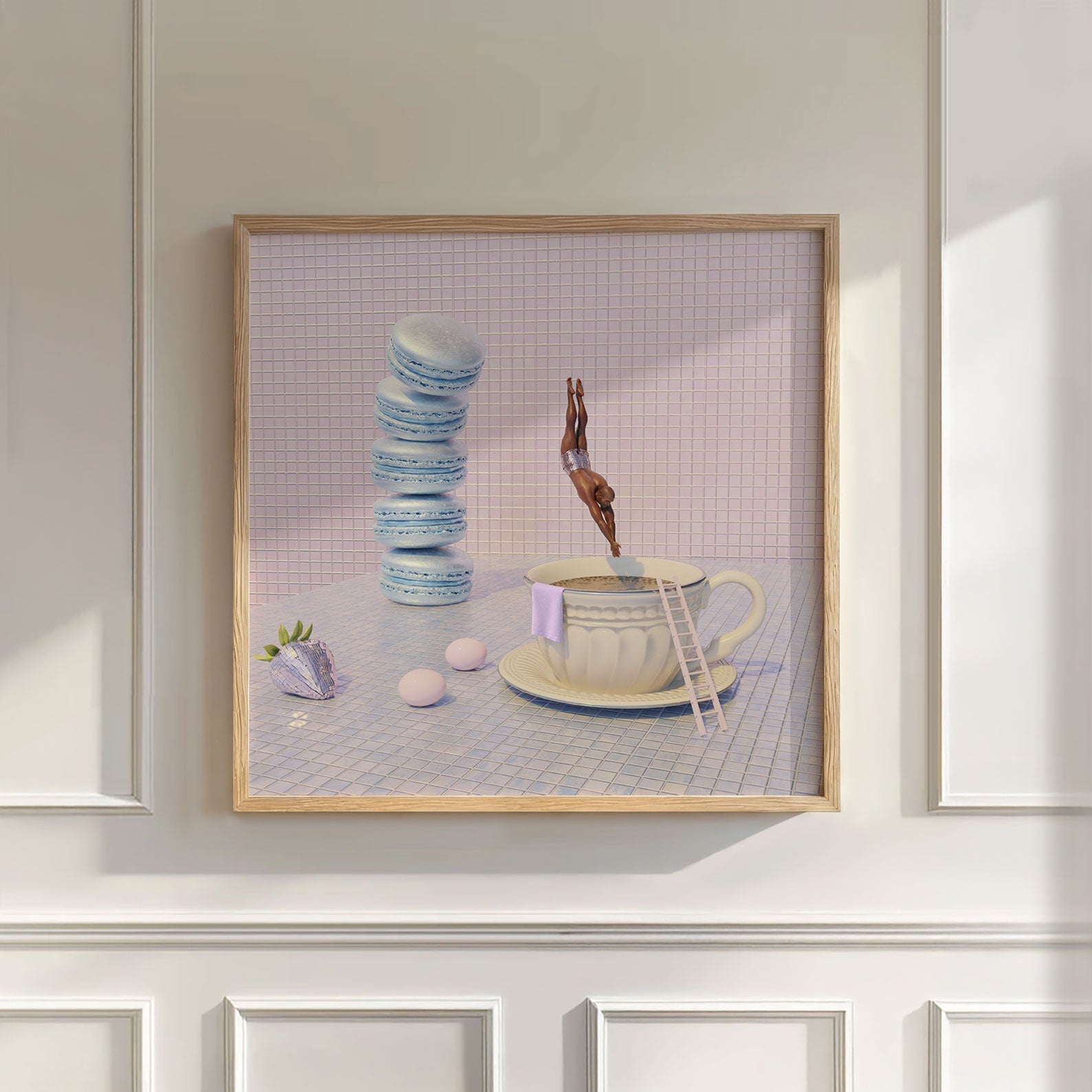 Macaron High Dive, Square, Wall Art