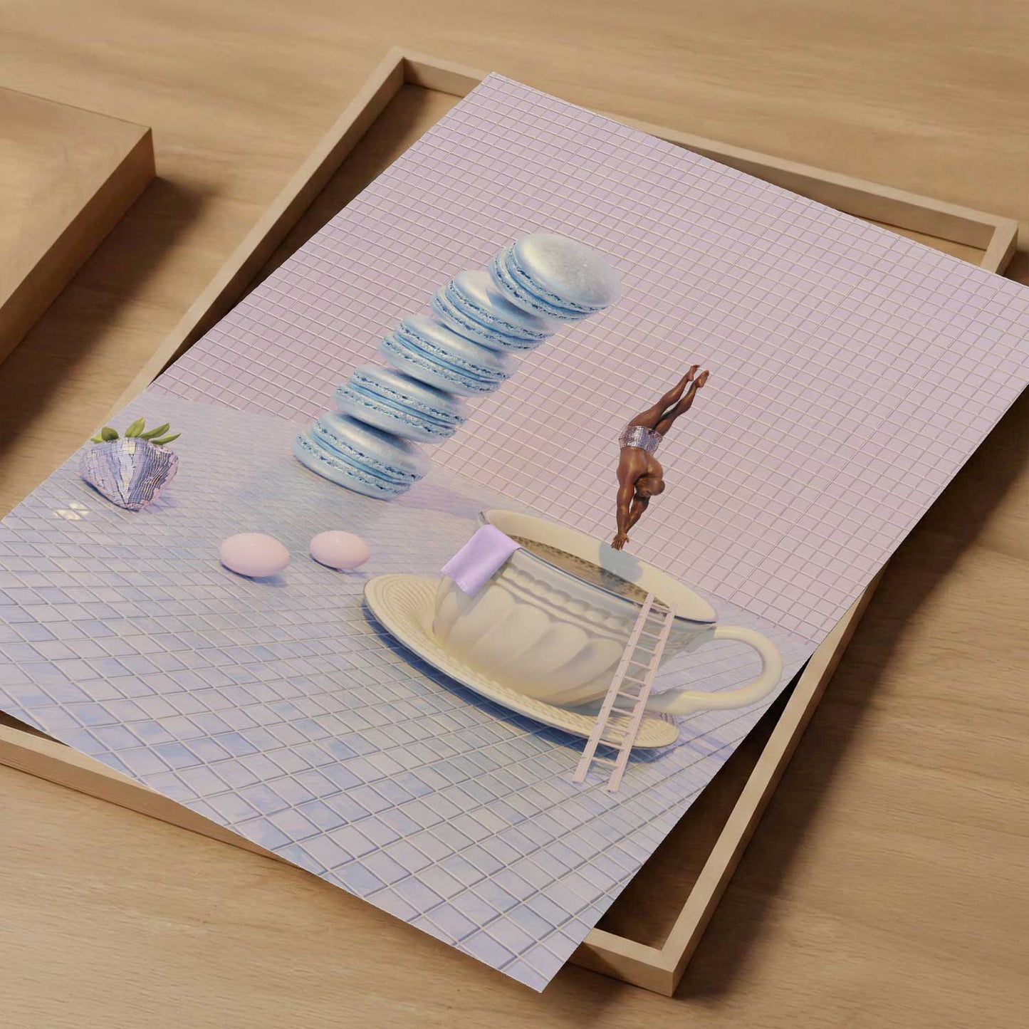 Macaron High Dive, Vertical, Art Print