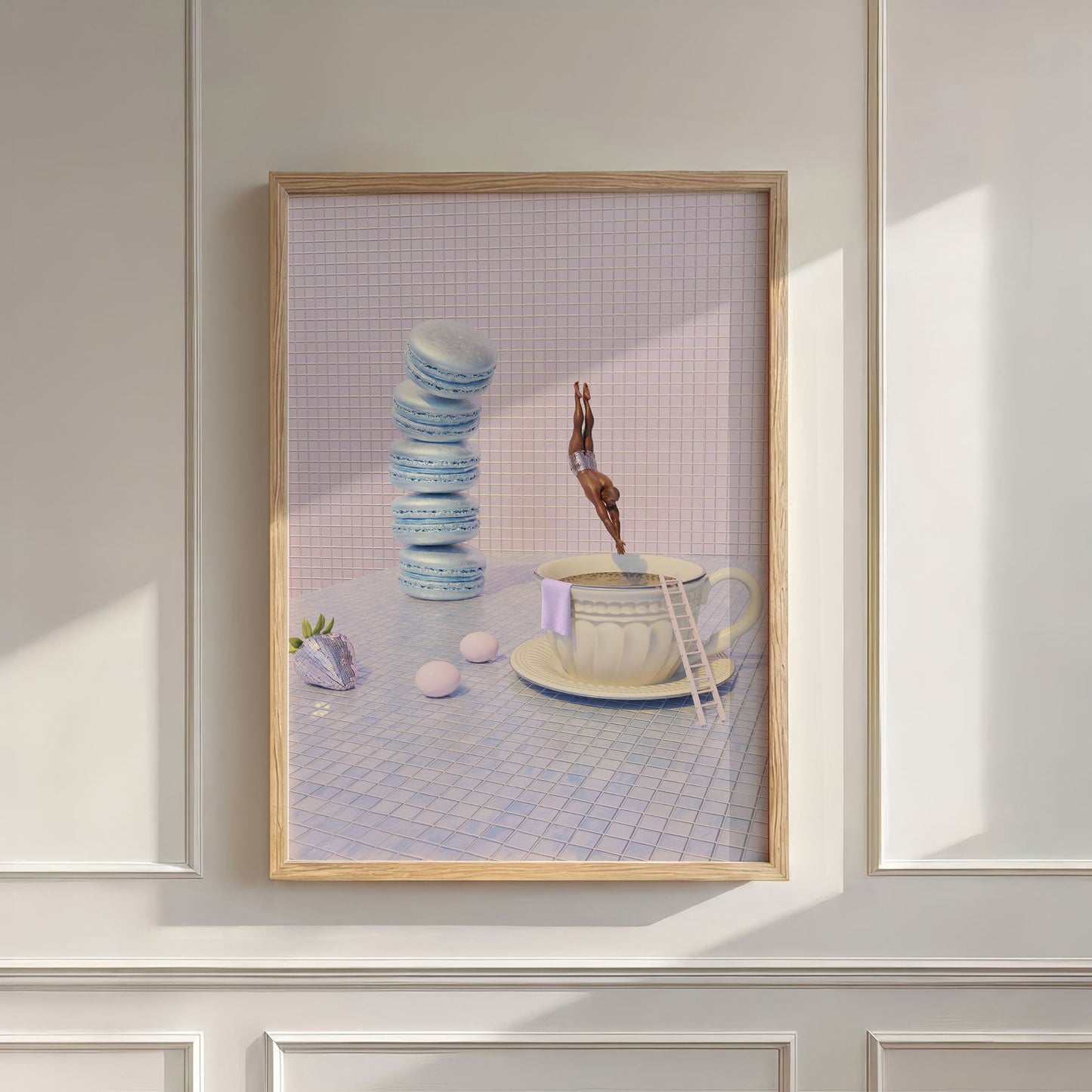 Macaron High Dive, Vertical, Wall Art