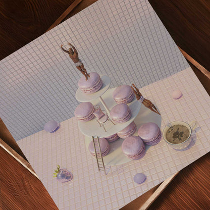 Macaron Tower Dive, Square, Art Print
