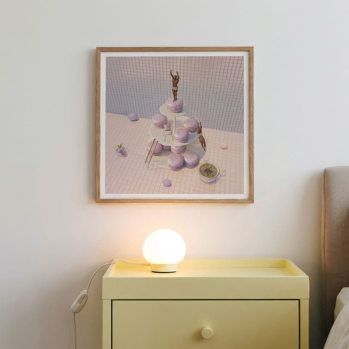 Macaron Tower Dive, Square, Framed Art