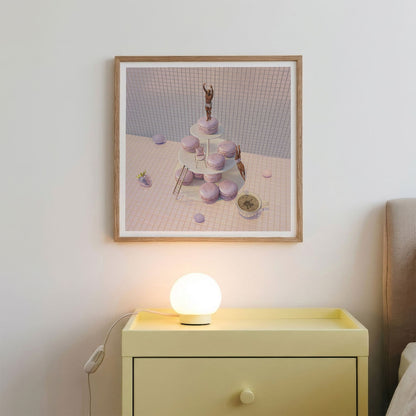 Macaron Tower Dive, Square, Framed Art