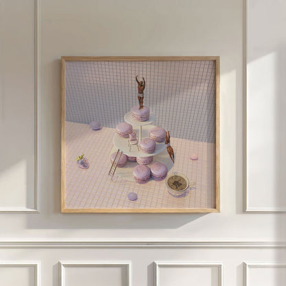 Macaron Tower Dive, Square, Wall Art