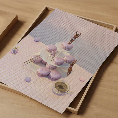 Macaron Tower Dive, Vertical, Art Print