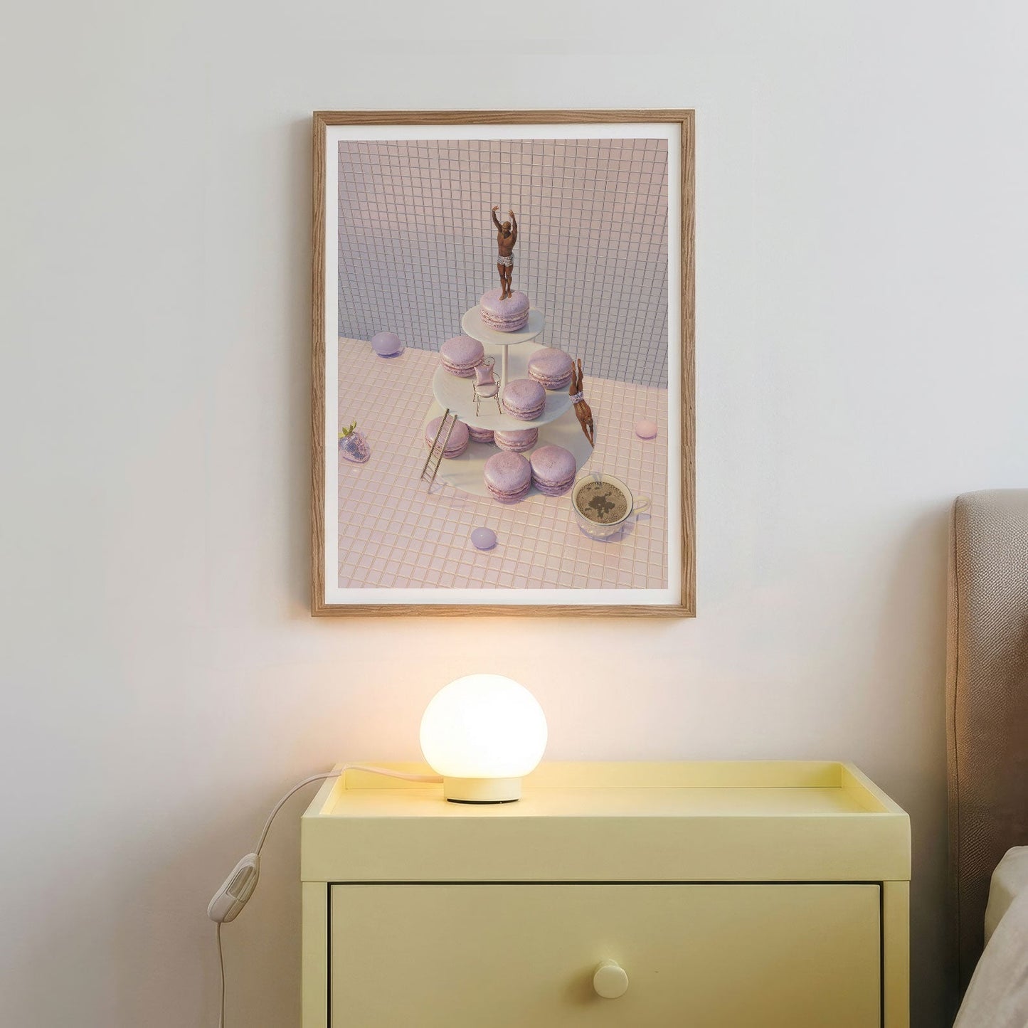 Macaron Tower Dive, Vertical, Framed Art