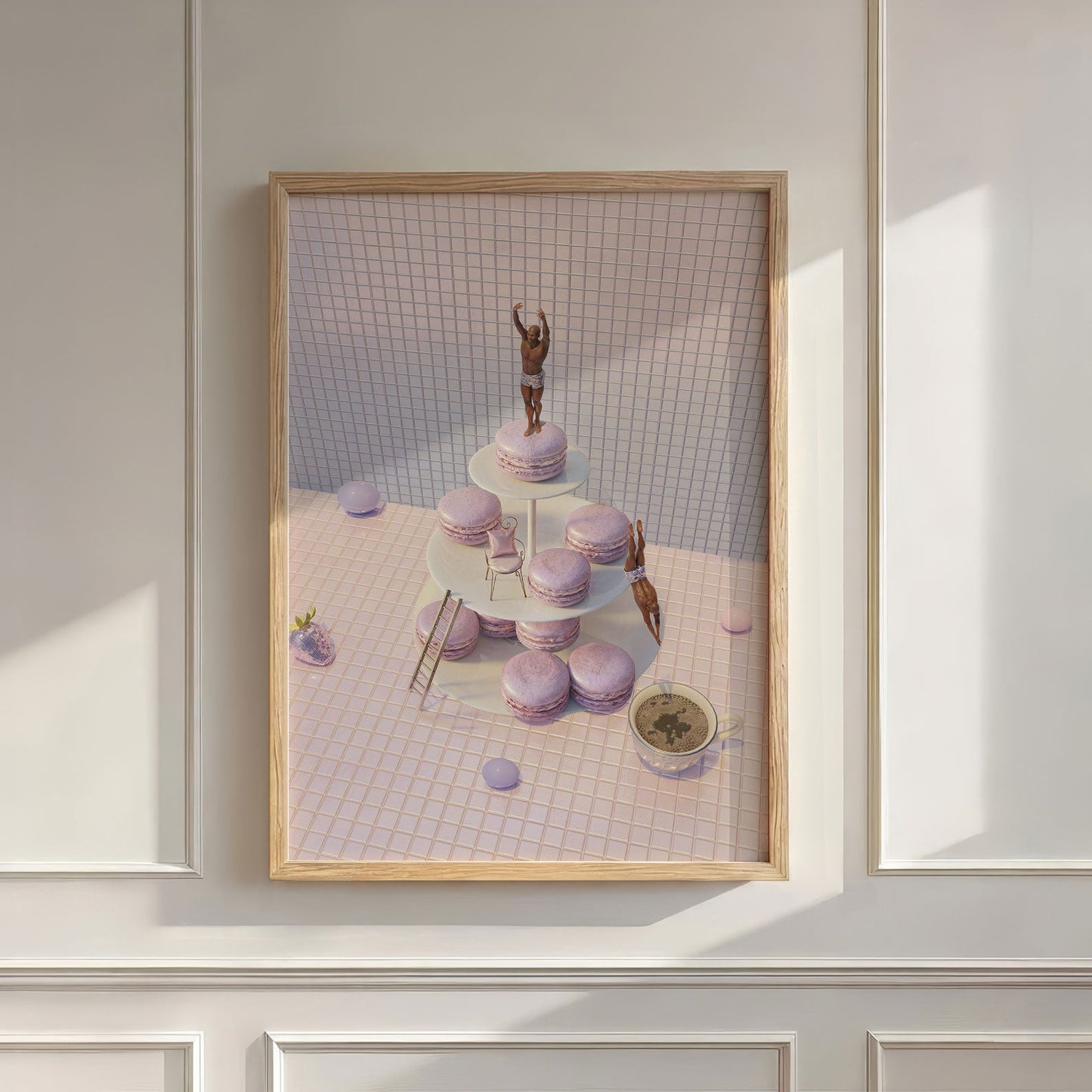 Macaron Tower Dive, Vertical, Wall Art