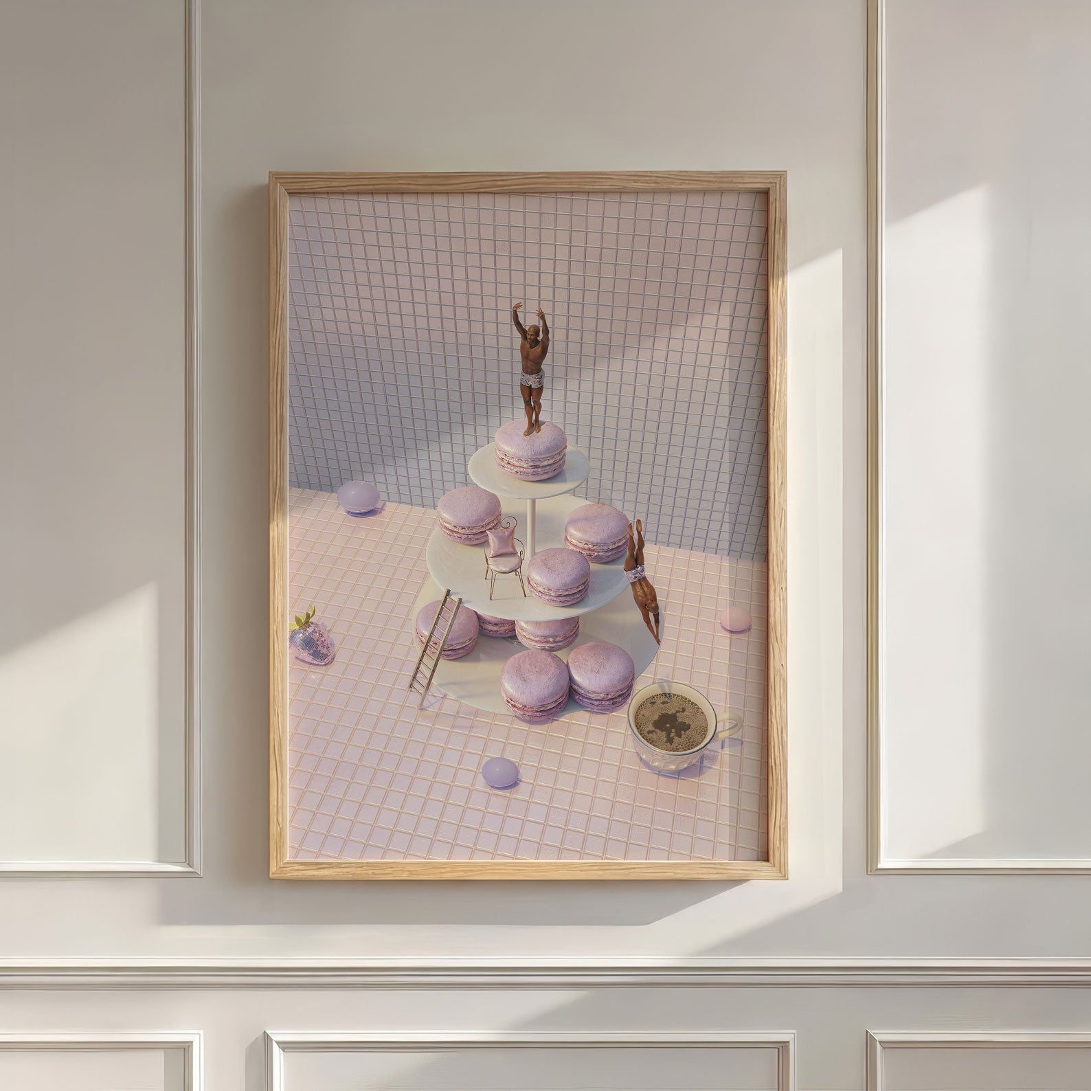 Macaron Tower Dive, Vertical, Wall Art